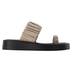 Amor Platform Slides - Elleme - Taupe/Black - Leather